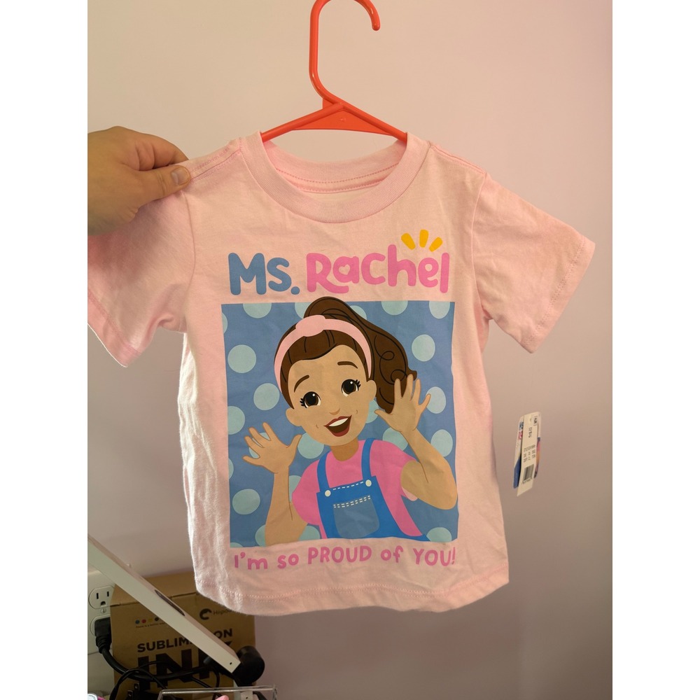 Ms. Rachel Toddler Girls Pink Graphic T-Shirt I'm So Proud of You Size 3T NWT - Picture 2 of 5